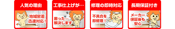 �E�l�C�̗��R�u�n�斧���A�v���Ή��I�v�@�E�H���d�グ���c�u���������������܂��v�@�E�C���̑����Ή��u�s��𑦏C���I�v�@�E�����ۏؕt���u���[�J�[�ۏ،�����S�v